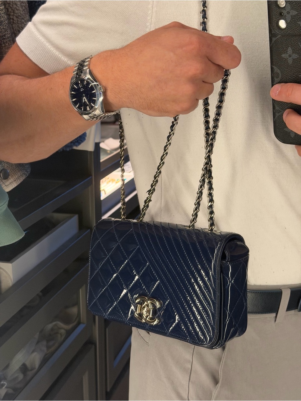 CHANEL 2016 Blue CC Medium Coco Flap Bag